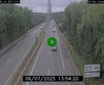 Webcam sur la N165 après le Pont de l'Iroise, à l'entrée de Brest