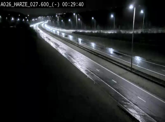 Webcam E25/A26 à Aywalle, à hauteur de la sortie Harzé. Vue orientée vers liège