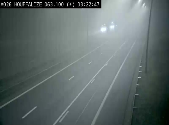 Webcam autoroute des Ardennes (E25/A26) à hauteur d'Houffalize. Vue orientée vers Baraque de Fraiture