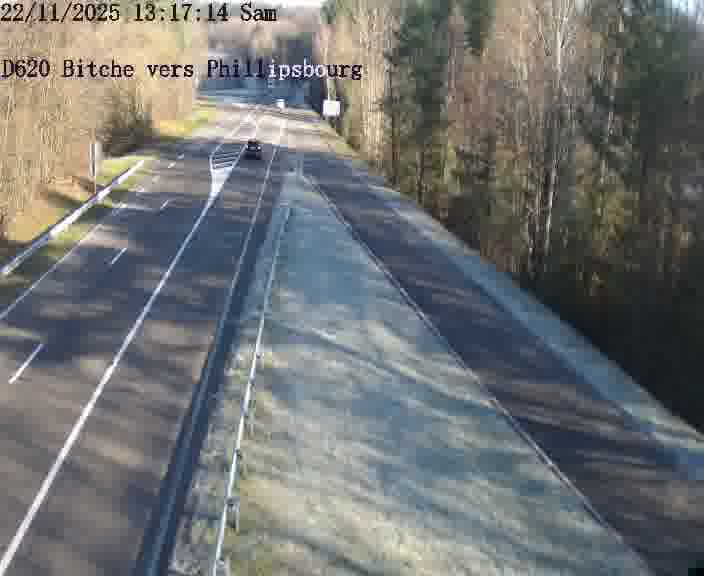 Webcam sur la D620, sur le contournement de Bitche. Vue orientée vers Philippsbourg