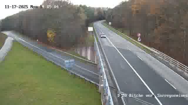 Webcam sur la D620, sur le contournement de Bitche. Vue orientée vers Sarreguemines