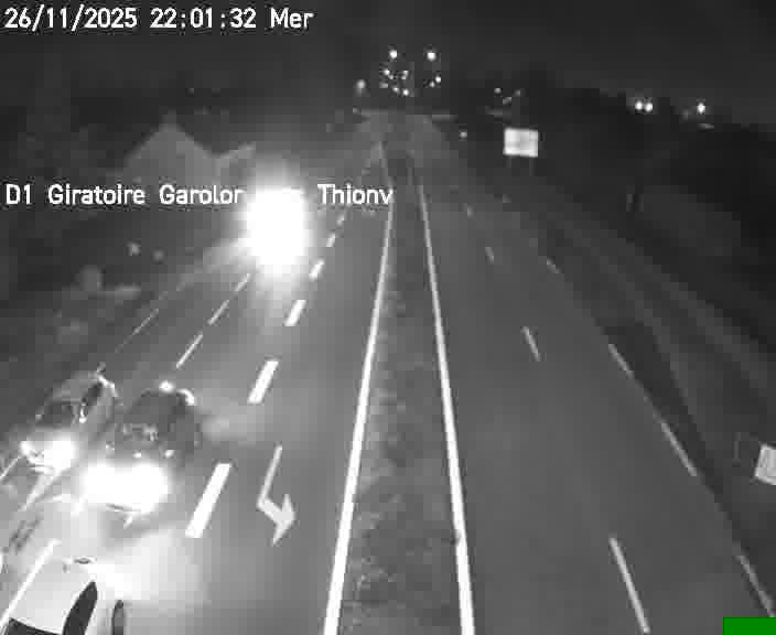Webcam de surveillance sur D1 (France) à Ennery, cadrée vers Thionville, proposant une information routière utile aux déplacements quotidiens.