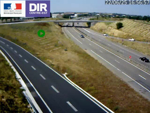 Webcam sur le contournement de Valence, sur la Nationale 7, caméra orientée vers Lyon