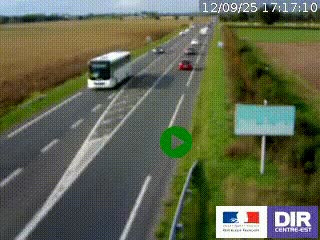 Webcam routière sur la RN7 à hauteur de Toulon-sur-Allier, entre Moulins et Vichy