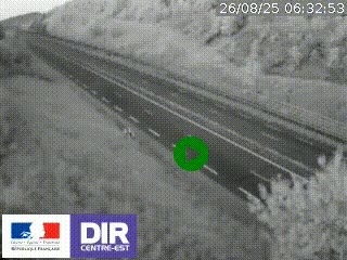 Webcam au niveau du col de Bois Clair à hauteur de Cluny sur la N79. Vue orientée vers Mâcon