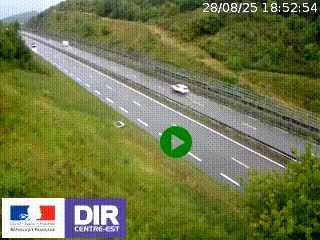 Webcam au niveau du col de Bois Clair à hauteur de Cluny sur la N79. Vue orientée vers Mâcon