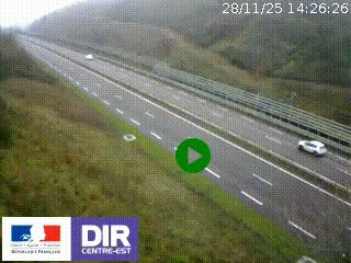 Webcam au niveau du col de Bois Clair à hauteur de Cluny sur la N79. Vue orientée vers Mâcon