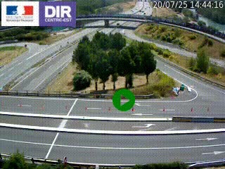 Webcam traffic à Grenoble-sud sur l'autoroute A480. Vue orientée vers l'entrée et la sortie de Grenoble