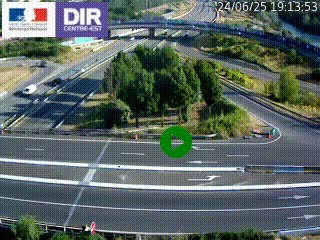 Webcam traffic à Grenoble-sud sur l'autoroute A480. Vue orientée vers l'entrée et la sortie de Grenoble