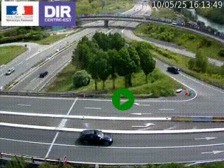Webcam traffic à Grenoble-sud sur l'autoroute A480. Vue orientée vers l'entrée et la sortie de Grenoble