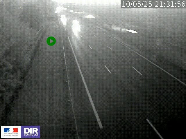 Webcam à Bron sur l'A43 à la jonction avec le boulevard périphérique de Lyon (D383). Vue orientée vers Lyon