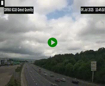 Webcam routière sur N338 à hauteur de Grand-Quevilly en périphérie de Rouen. Vue orientée vers Rouen