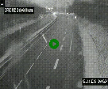 Webcam routière à hauteur de Bois-Guillaume en périphérie de Rouen. Vue orientée vers Rouen