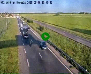 Webcam à hauteur de Vert-en-Drouais sur la N12, en périphérie de Dreux. Vue orientée vers Alençon
