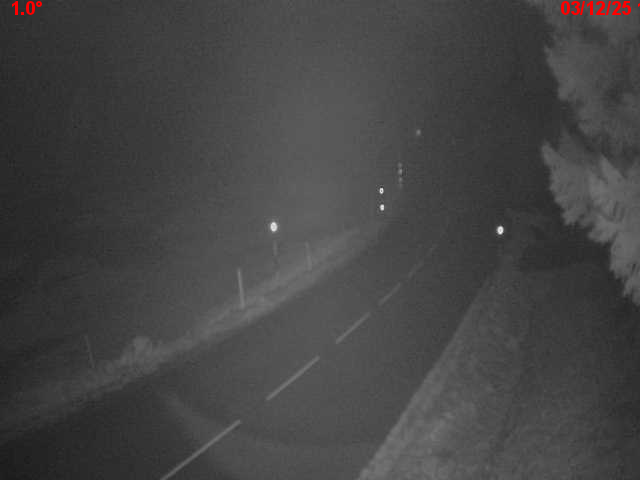 Webcam en haut du col du Ballon d'Alsace sur la D465 à 1075 mètres d'altitude dans les Vosges