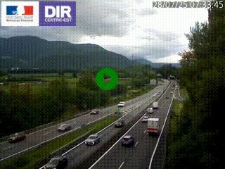 Caméra trafic à Meylan sur la Rocade-Sud de Grenoble en direction d'Aix-en-Provence