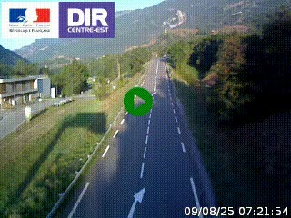 Web cam sur la N90 à Aime, en provenance de Bourg-Saint-Maurice et en direction d'Albertville