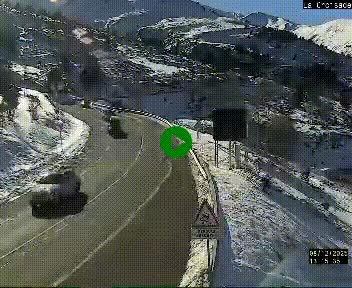 Webcam au carrefour de la croisade, à la jonction entre la N22 et la N320, avant le poste de douane franco-andorrane. Webcam à 1790 mètres d'altitude