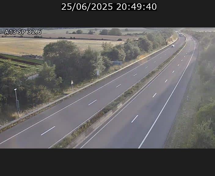 Webcam info trafic A13 à hauteur de Mondorf-les-bains. Vue orientée vers Altwies