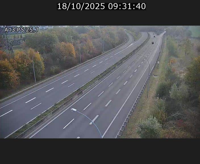 Traffic live webcam Luxembourg Frisange - A13 direction Allemagne - BK 26