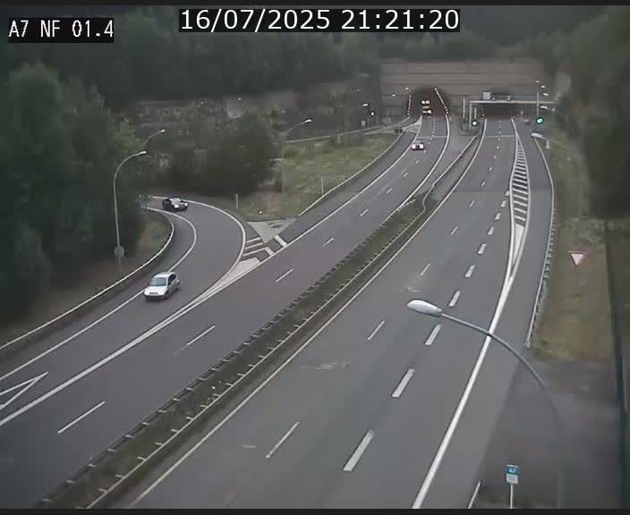 Caméra autoroute Luxembourg A7 - Echangeur Waldhaff - direction Tunnel Stafelter
