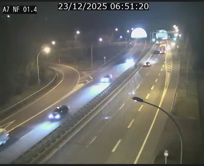 Caméra autoroute Luxembourg A7 - Echangeur Waldhaff - direction Tunnel Stafelter