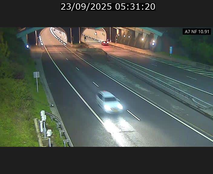 Caméra trafic Luxembourg - A7, Tunnel Gousselerbierg, entrée sud, direction Mersch