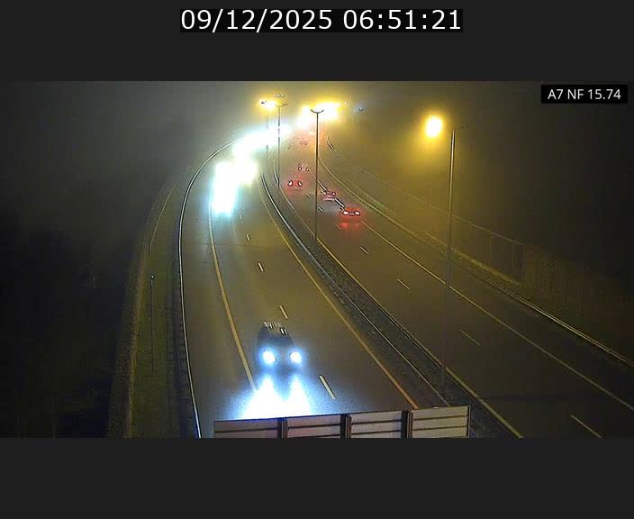 Caméra trafic Luxembourg - A7, Tunnel Mersch, entrée nord, direction Lorentzweiler