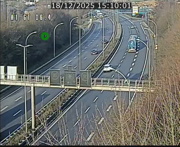 Traffic live webcam Luxembourg Hamm - A1 direction Sandweiler - BK 6.4