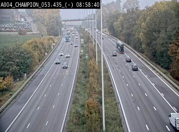 Webcam E411 à Champion, à proximité de Namur. Vue orientée vers Bruxelles