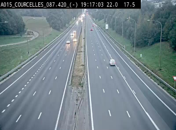 Webcam autoroute Belgique - Viesville - E42 direction Mons - BK 84.35