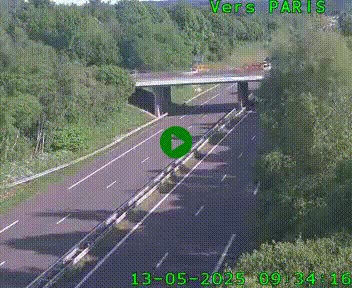 Caméra routière sur l'autoroute A20 au nord de Limoges, à la jonction avec la N520. Vue orientée vers Paris