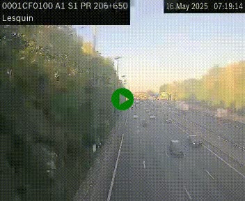 Webcam autoroute A1 à hauteur de Lesquin. Vue orientée vers Lille