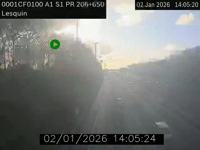 Webcam autoroute A1 à hauteur de Lesquin. Vue orientée vers Lille