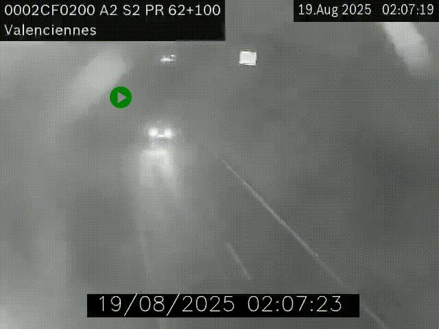 Webcam autoroute A2 à Valenciennes. Vue orientée vers Maubeuge et Mons (Belgique)