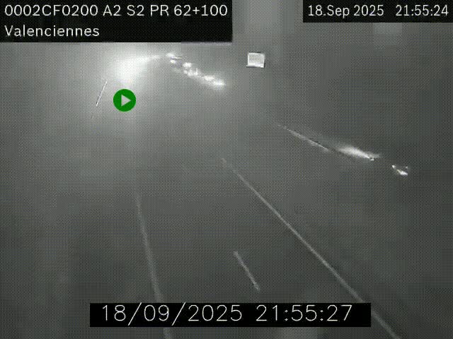 Webcam autoroute A2 à Valenciennes. Vue orientée vers Maubeuge et Mons (Belgique)
