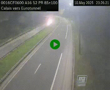 Webcam A16 à Calais en direction du Tunnel sous la Manche (Eurotunnel)