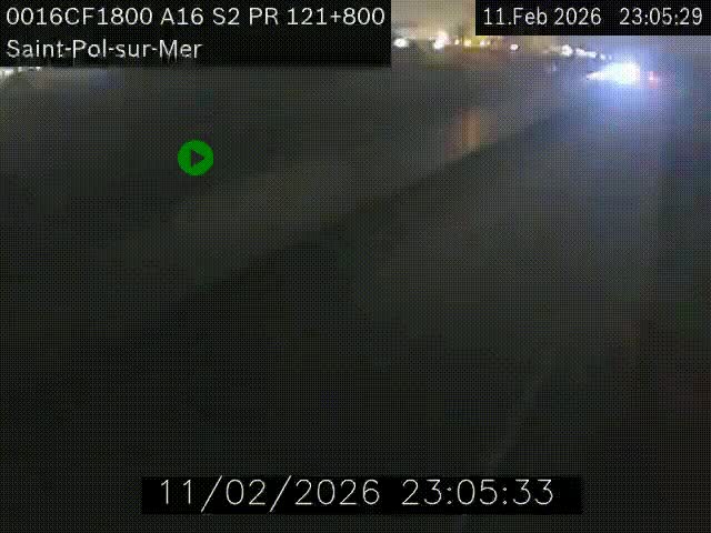 Webcam autoroute A16 à proximité de Dunkerque, à hauteur de la sortie Saint-Pol-sur-Mer. Vue orientée vers Calais