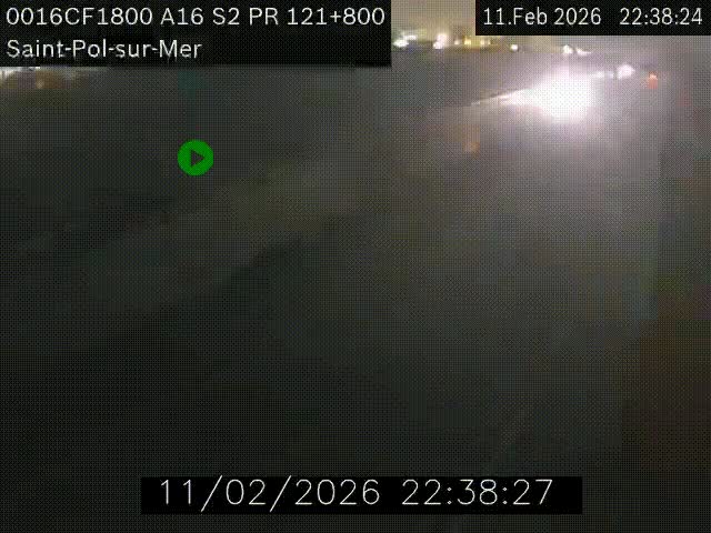 Webcam autoroute A16 à proximité de Dunkerque, à hauteur de la sortie Saint-Pol-sur-Mer. Vue orientée vers Calais
