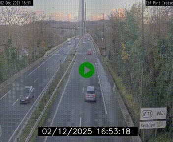 Webcam sur la N165 après le Pont de l'Iroise, à l'entrée de Brest