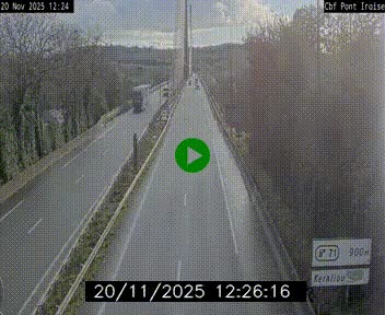 Webcam sur la N165 après le Pont de l'Iroise, à l'entrée de Brest