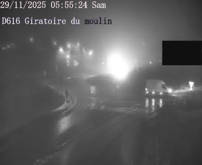 Webcams sur la D616, sur le contournement d'Audun-le-Tiche. Vue orientée vers le rond-point du Moulin, en provenance du Luxembourg