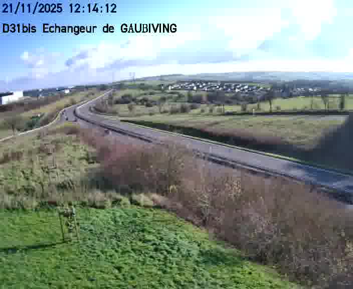 Dispositif d’observation sur D31bis (France) à Gaubiving, en direction de Sarreguemines, offrant une visualisation fiable des conditions de circulation.