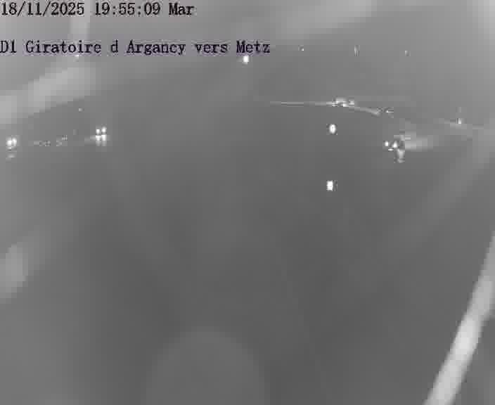 Webcam installée le long de D1 (France) à Argancy, pointée vers Metz, utile pour suivre précisément les conditions de trafic.