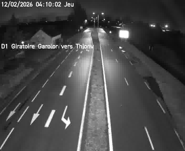 Webcam de surveillance sur D1 (France) à Ennery, cadrée vers Thionville, proposant une information routière utile aux déplacements quotidiens.