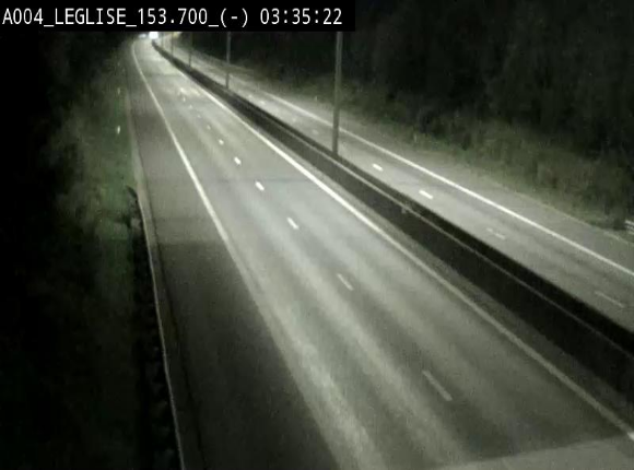 Webcam autoroute A4 (E411-E25) à Léglise, avant la jonction avec la N40. Vue orientée vers Bruxelles