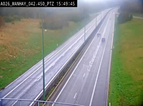 Webcam autoroute A26/E25 à hauteur de Manhay, à la jonction avec la N651 en direction de Liège - BK 42.4