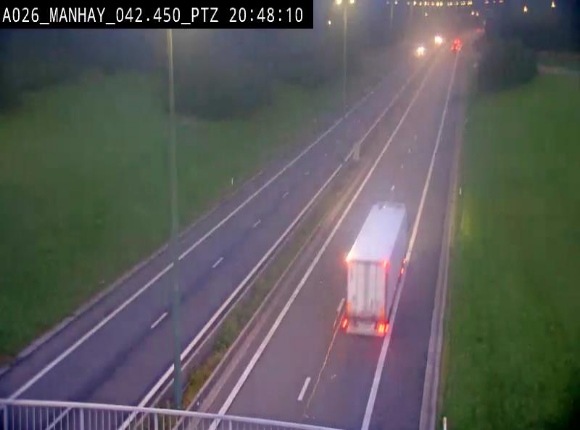 Webcam autoroute A26/E25 à hauteur de Manhay, à la jonction avec la N651 en direction de Liège - BK 42.4