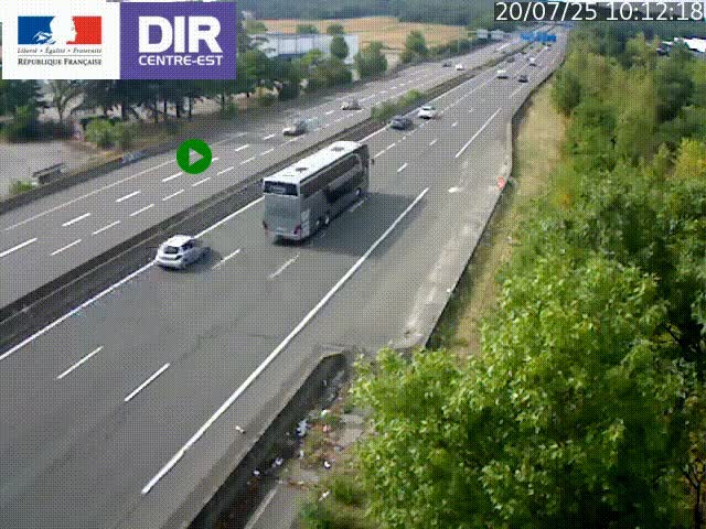 Caméra de circulation à Saint-Priest à la jonction entre l'A43 et l'A46 en direction de Marseille