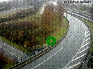 Caméra autoroute à la jonction entre l'A7 et la D301 (Boulevard urbain Sud de Lyon) à Feyzin, au sud de Lyon. Vue orientée vers Mions